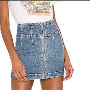 NWOT Free People Denim Mini Skirt